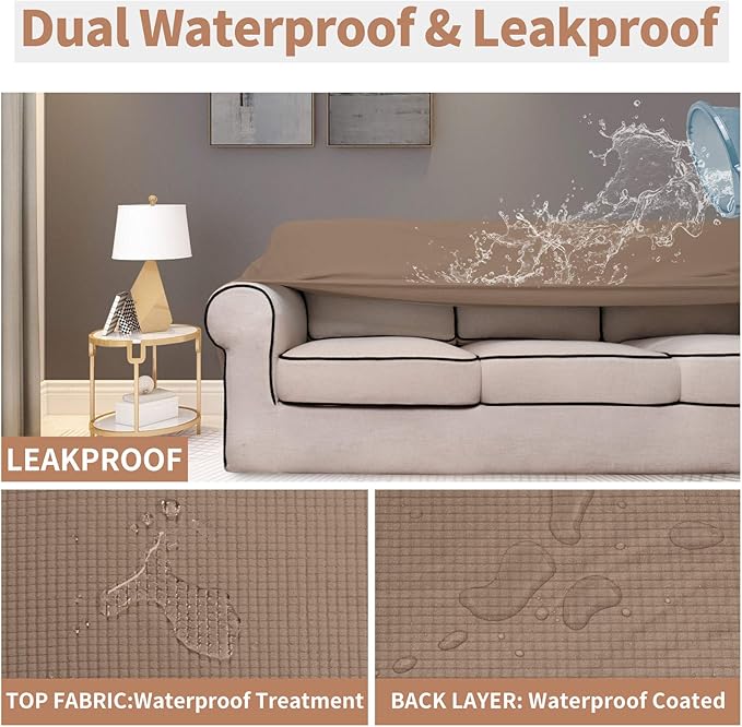 Easy-Going 100% Waterproof Couch Cover, Dual Waterproof Sofa Cover, Stretch - Image 3
