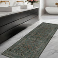 Dark Green 2x7 Long Washable Runner Rug Non Slip, Throw Rugs Runners by HazoHaus