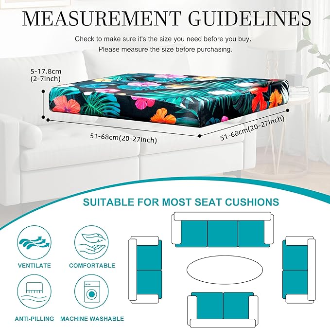 12 Pcs Stretch Patio Cushion Covers, Outdoor Couch Covers Replacement, Outdoor - Image 2
