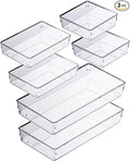 3 Pack Clear Plastic Drawer Organizer Tray Cutlery Utensil Makeups Drawer by ihomecooker