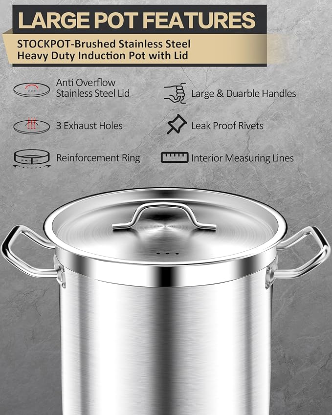 STOCKPOT 75 Quart Commercial Stock Pot - Image 3
