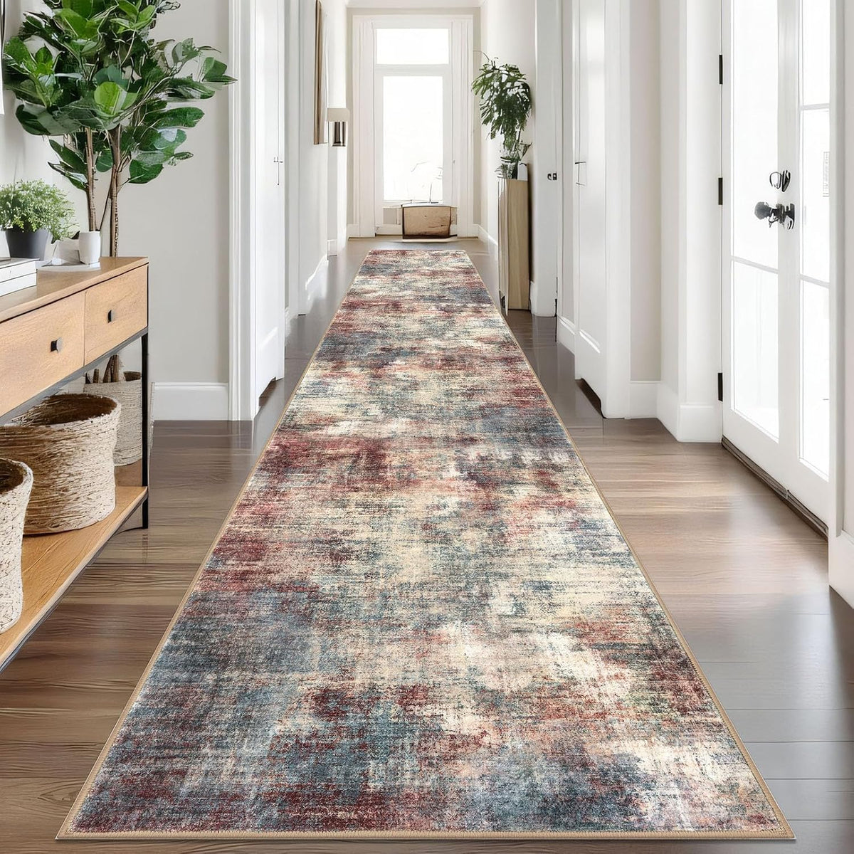IOHOUZE Abstract Runner Rug 3x18 Ft Washable Runners