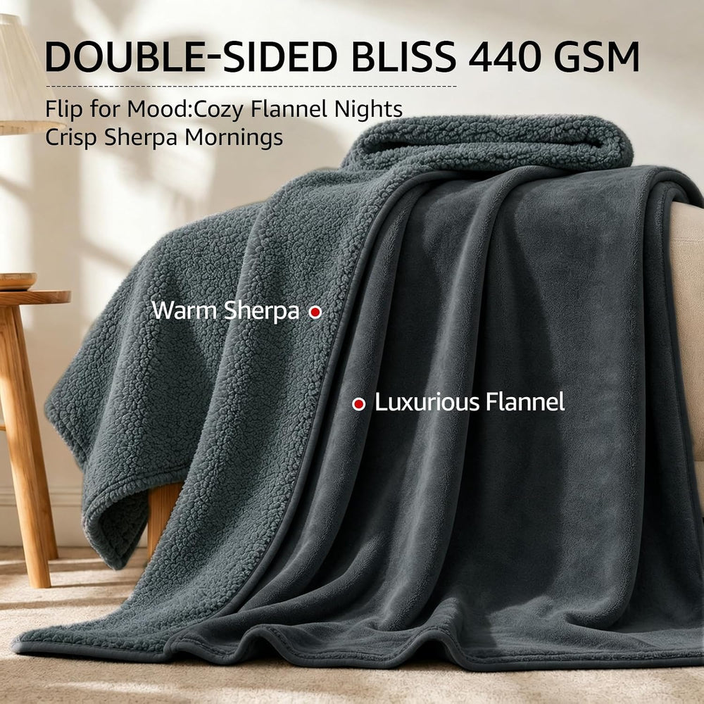LOOBANI Waterproof Blanket for Queen Bed, Couch, 80" x 80", Gray