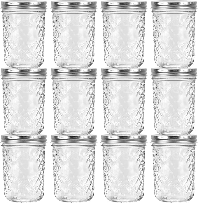 Eathtek 16oz Wide Mouth Glass Mason Jars 12 Pack, 480 ml Glass Canning Jars - Image 3