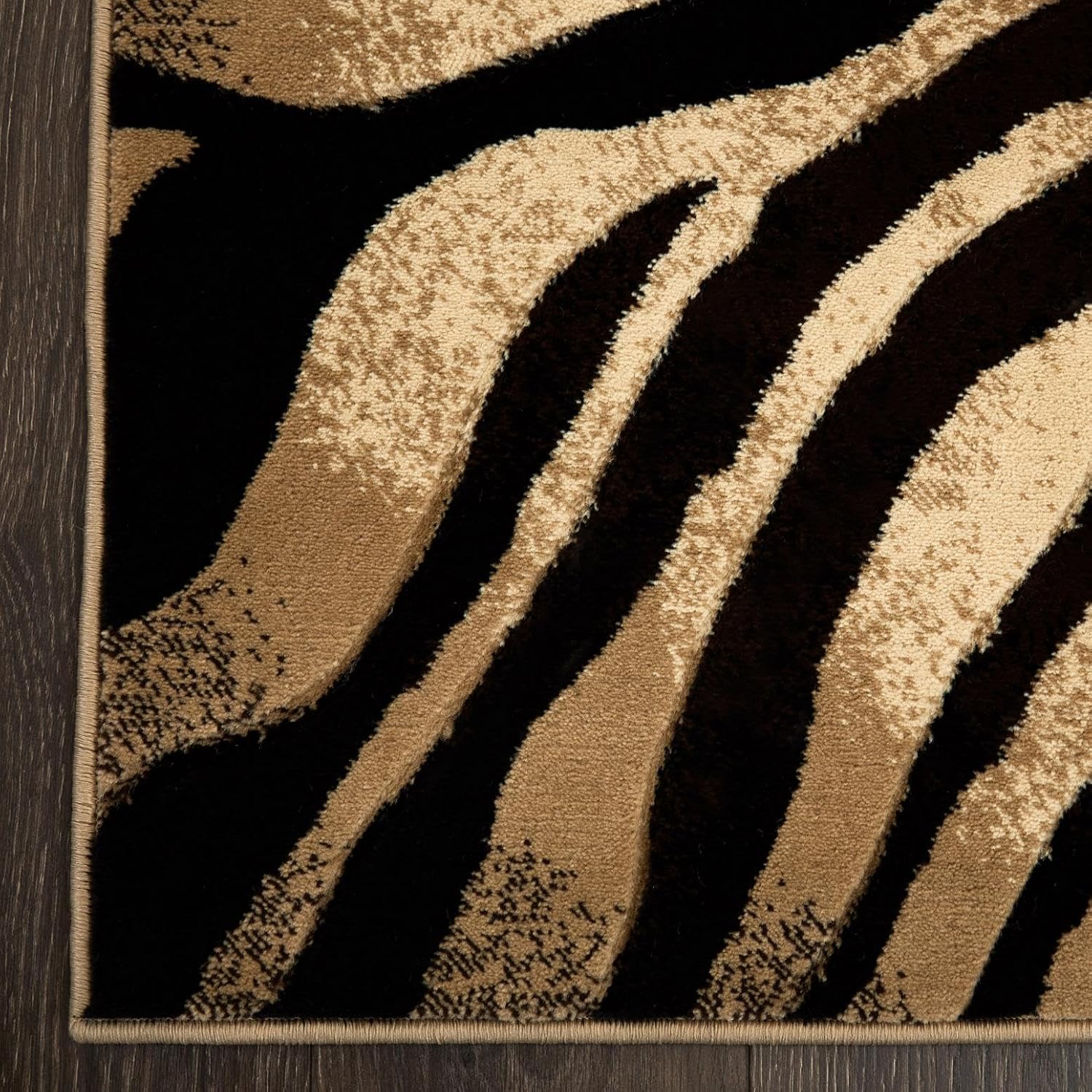 Home Dynamix Tribeca Fawn Area Rug 3 Piece Set, Animals Black/Ivory