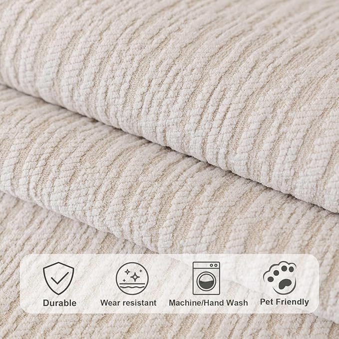 Soft Waterproof Chenille Cover Washable, Non Slip Sectional Sofa Covers