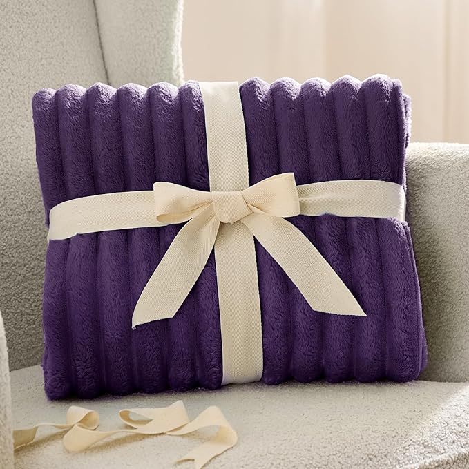 Bedsure GentleSoft Purple California King Size Blanket - Image 9