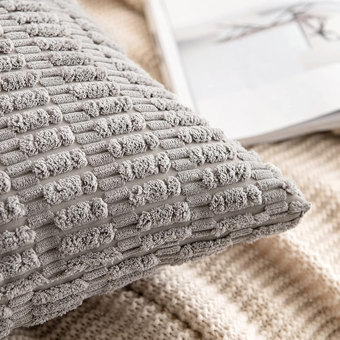 MIULEE Pack of 2 Corduroy Decorative Throw Pillow Covers 16x16 Inch Soft Boho - Image 3