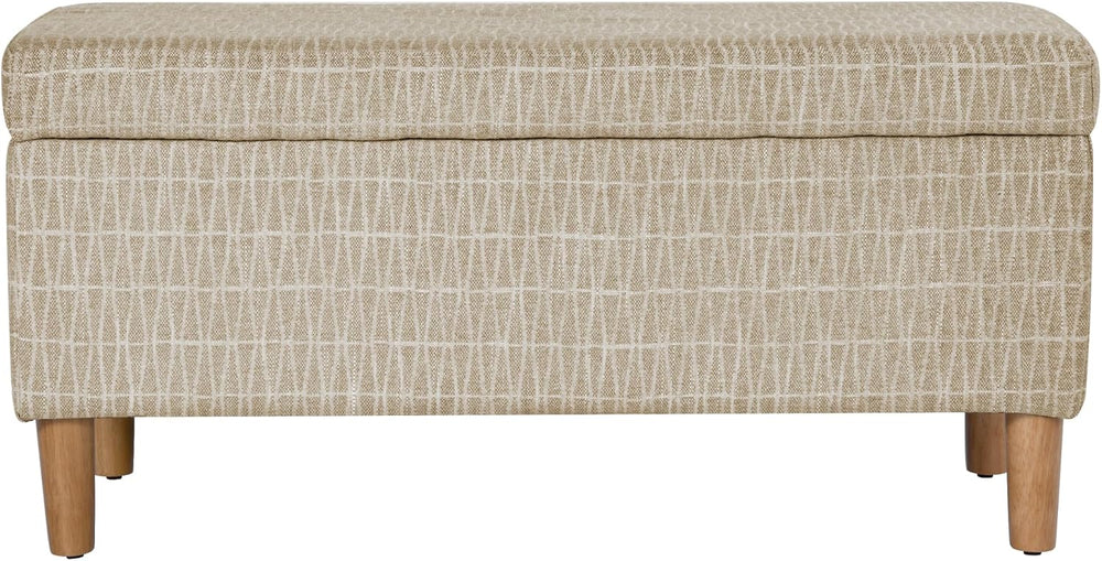 HomePop Malmo 36" Storage Bench - Tan Geometric Pattern