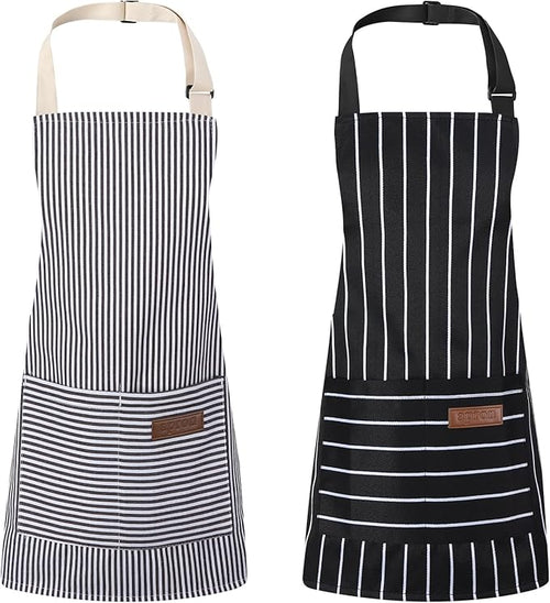 2 Pack Stripes Kids Apron, Kids Cooking Aprons by XLSXEXCL