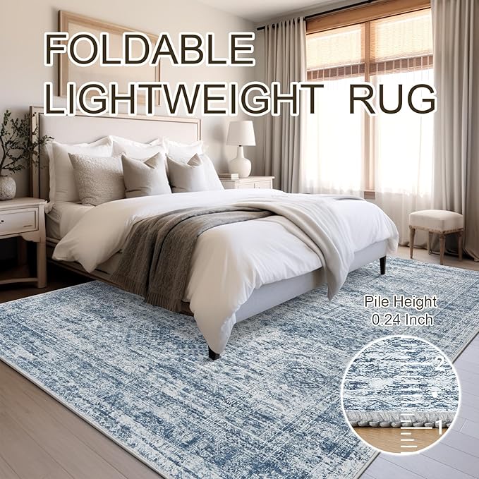 9x12 Area Rugs for Living Room, Non Slip Machine Washable Vintage Rugs - Image 6