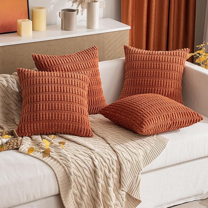 MIULEE Pack of 2 Corduroy Decorative Throw Pillow Covers 18x18 Inch Soft Boho - Image 7