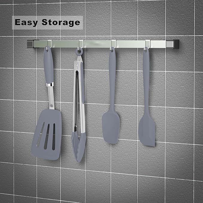 Silicone Spatulas Set Turners Tongs Cooking Utensils Set High Heat Resistant - Image 4