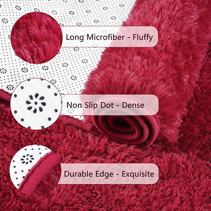 Chicrug Soft Runner Rug for Bedroom Living Room Plush Fluffy Rugs 2x6 Feet - Image 6