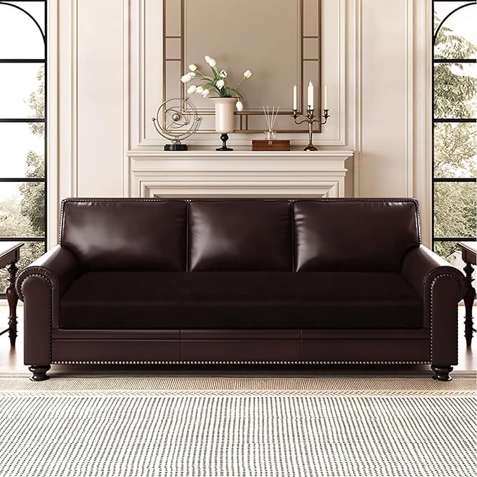 Leather Look Couch Cushion Covers Sofa Seat Slipcovers Sets Couches Furniture - Image 2