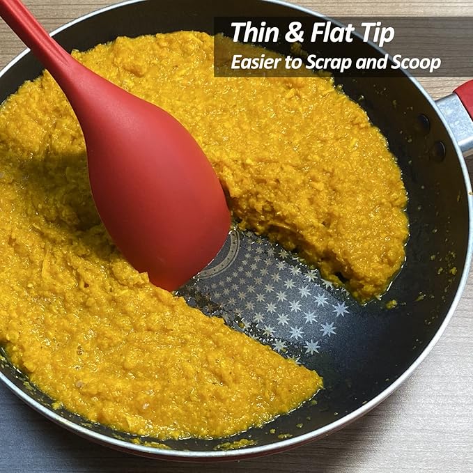 Large Silicone Cooking Spoon, Non-Stick Solid Spoon set - Image 6