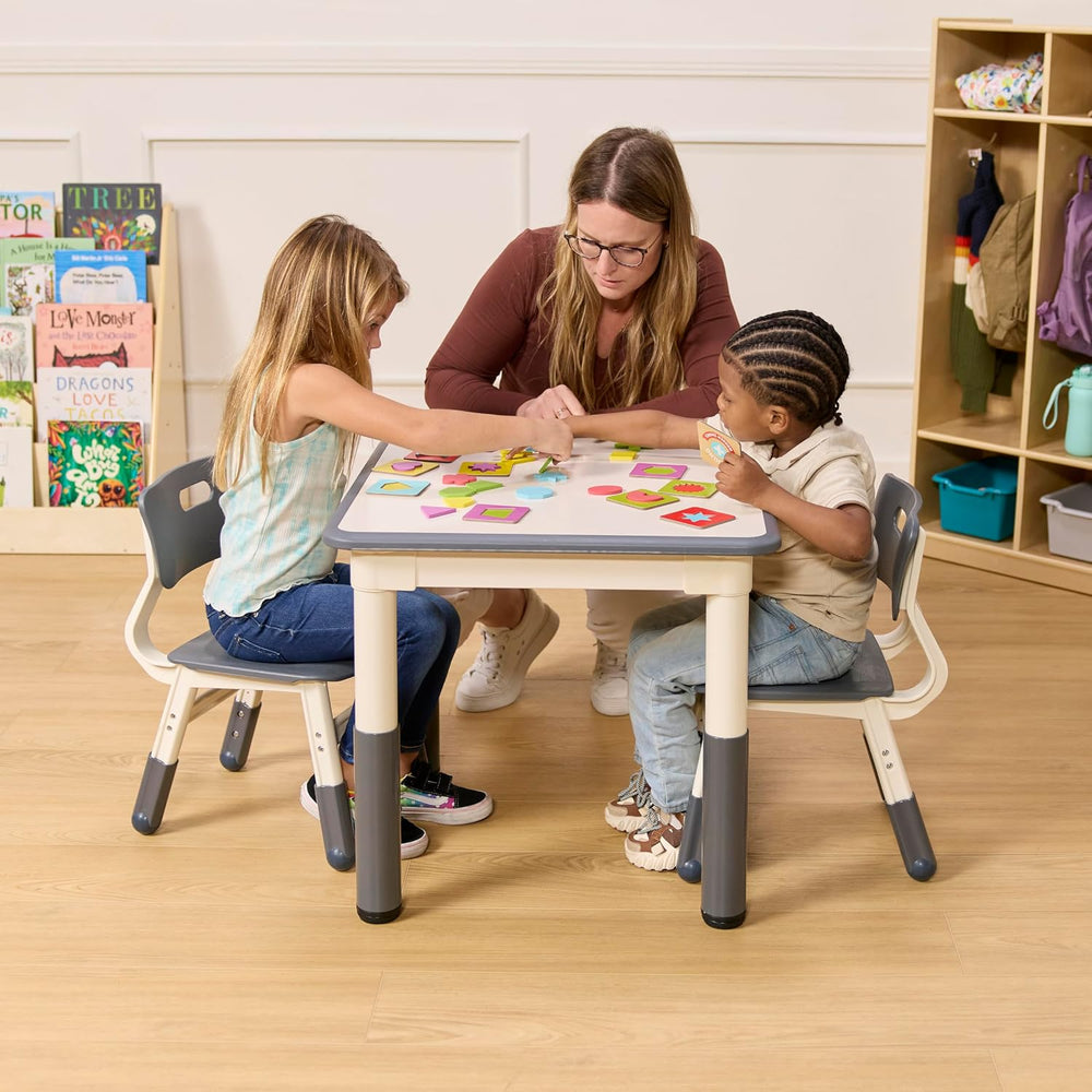 ECR4Kids Classroom Adjustable Chair, Flexible Seating, Grey, 2-Pack