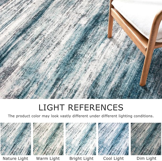 KOZYFLY Modern Abstract Hallway Runner Rug, 2.6x20 Washable Rug Runner Non-Slip - Image 4