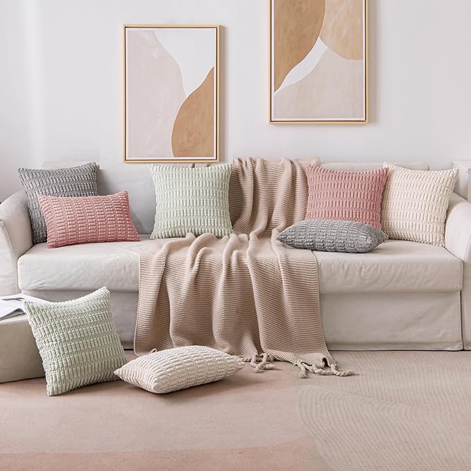 MIULEE Pack of 2 Corduroy Decorative Lumbar Throw Pillow Covers 20x12 Inch Soft - Image 4
