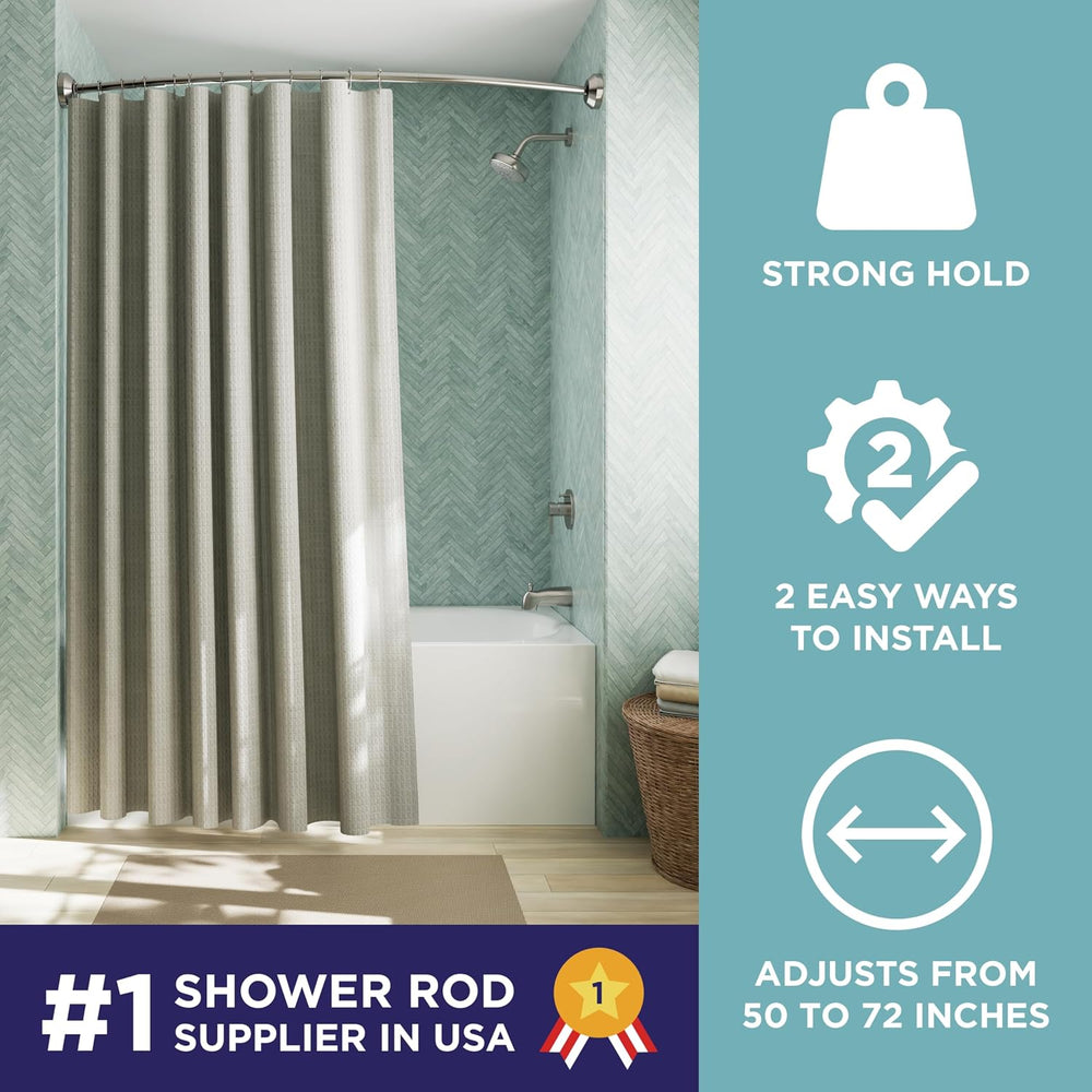 Zenna Home Rustproof Curved Shower Curtain Rod, No Drill Tension or Permanent...