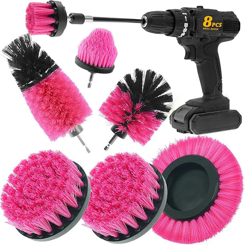 8 Pcs Drill Brush Attachment Set, Power Cleaning Scrub Brush Kit by ETOUPA