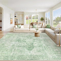 Area Rug 8x10 Washable Rug, Vintage Boho Medallion Rugs Non-Slip Soft Low Pile by VECARF