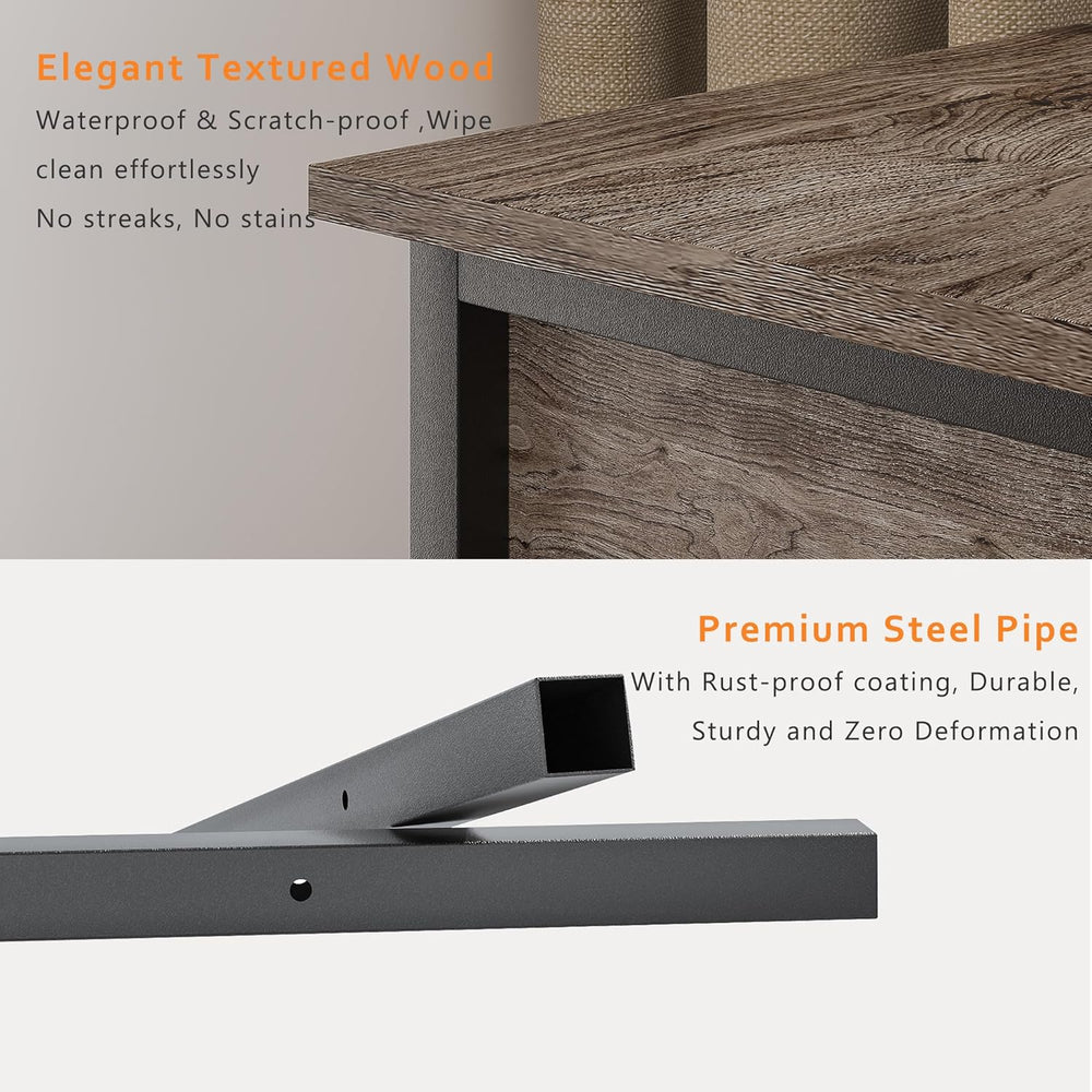 VECELO Nightstands, Industrial Side Table/End Tables with Drawer and Storage ...