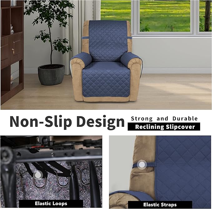 Easy-Going Recliner Chair Covers Reversible Recliner Slipcovers Water Resistant - Image 3
