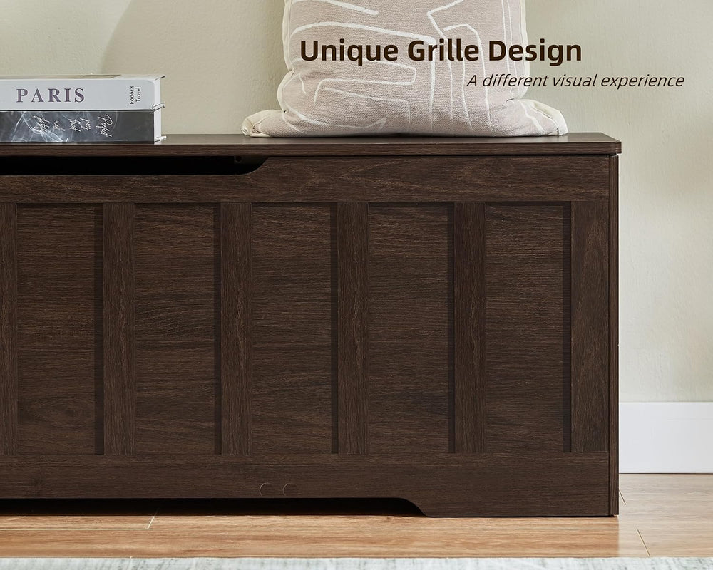 VANKILEY 51.2" Storage Chest Extra Large,Wooden Storage Bench,Espresso |...