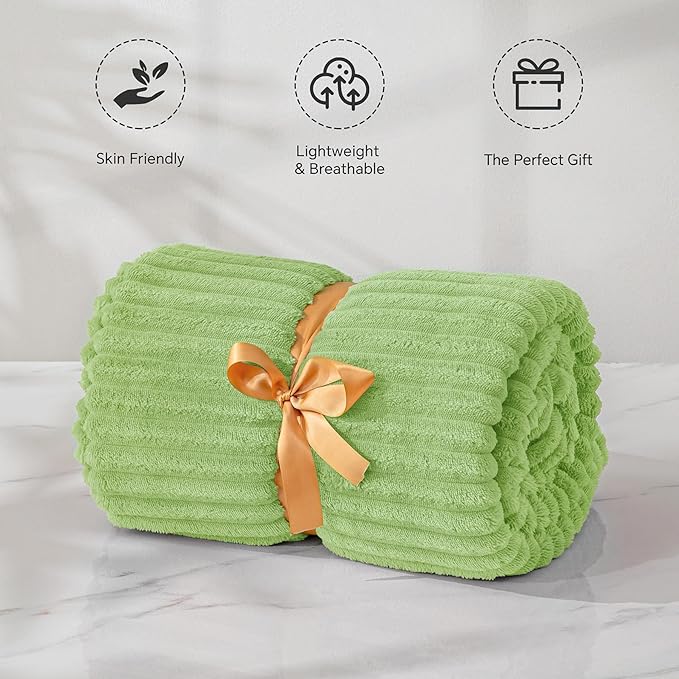 BEDELITE Fleece Blanket Twin Size – 3D Ribbed Jacquard Soft and Warm Decorative - Image 4