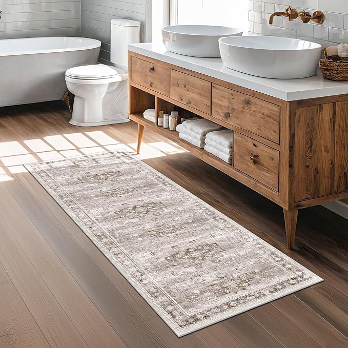 Hazo Haus Boho 2x7 Long Runner, Neutral Farmhouse Hallway Rug, Small Throw - Image 6