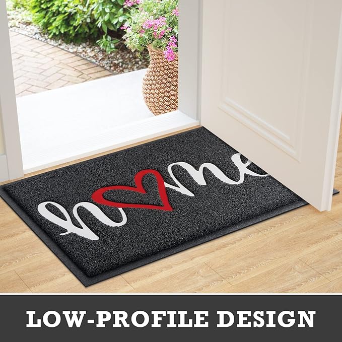 CozyBounty Black Door Mat Welcome Mats Home Non-Slip Doormat - Image 5
