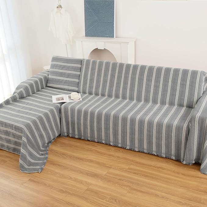 Couch Cover for Dogs, Boho Sofa Covers for 3 Cushion Couch, Chenille Sofa - Image 6