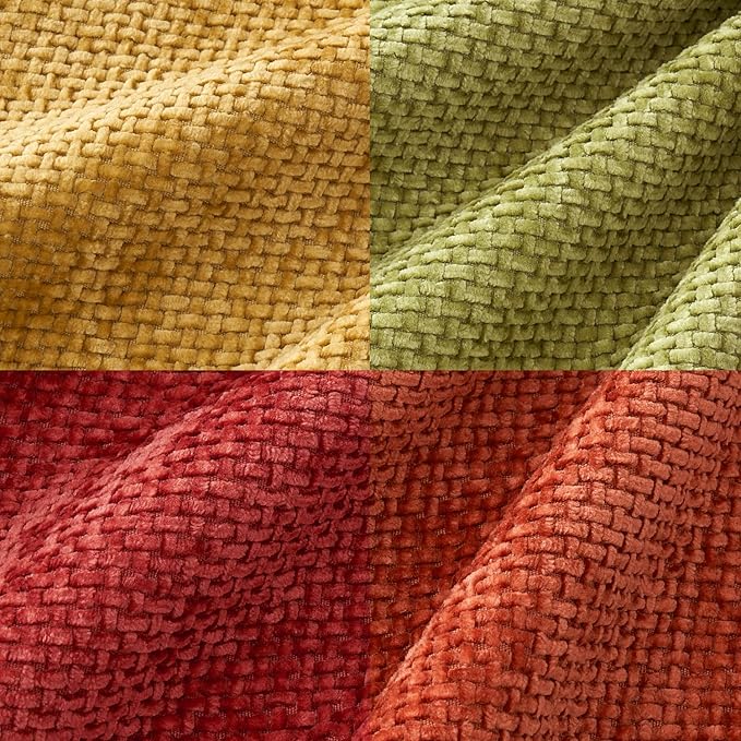 MIULEE Pack of 4 Burnt Orange Couch Throw Pillow Covers 16x16 Inch Yellow Green - Image 2