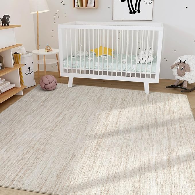 Nakagishi 5X7 Area Rugs Living Room: Washable Large Vintage Rug Neutral - Image 8