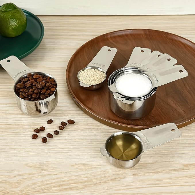 Measuring Cups Set, Stainless Steel Measuring Cup Set 7, 18/8 Stainless Steel - Image 6