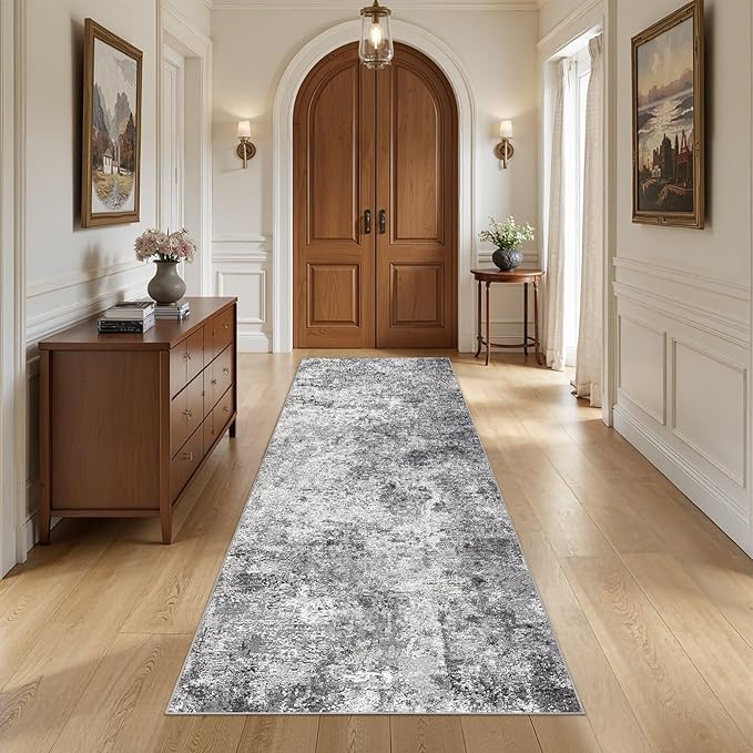 UERMEI 3X8 Washable Runner Rug for Hallway: Soft Neutral Modern Abstract Area - Image 8