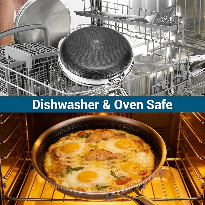 10 Inch Tri-Ply Stainless Steel Hybrid Frying Pan - Image 6