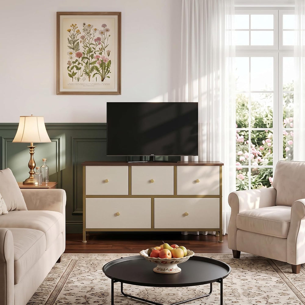 5 Drawer Dresser for Bedroom, Fabric Storage Drawer Unit
