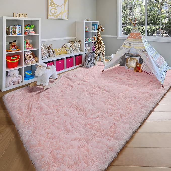 ONASAR Pink Area Rugs for Living Room Girls Bedroom, 5x8 Fluffy Bedside Throw - Image 7