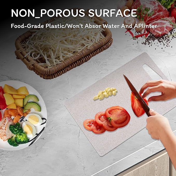 Cutting Board for Kitchen, Wheat Straw Fiber Cutting Board, Dish Washer Safe - Image 6