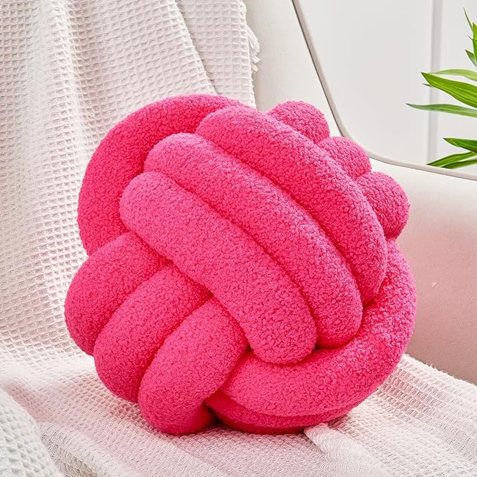 Uvvyui Knot Pillow Ball, Soft Home Decorative Pillows, Round Throw Pillow by Uvvyui