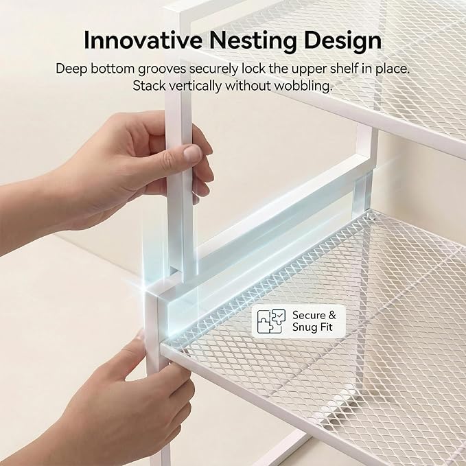 Set of 2 Cabinet Organizers 16.1''W 44 LBS Load Capacity Heavy Duty Kitchen - Image 3
