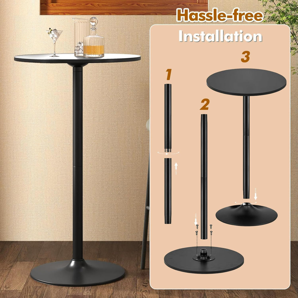 COSTWAY 3 Pieces Bar Table Set, Counter Height Table Set with 2 Bar Stools