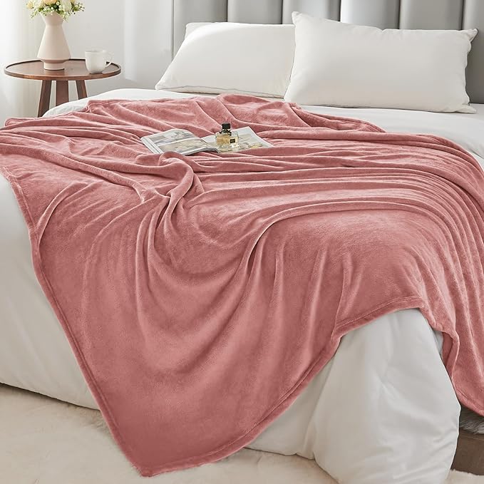 BEDELITE Fleece Blanket Dusty Pink Throw Blankets - Image 6