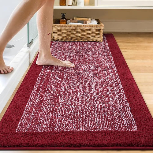 70x24 Long Bathroom Rugs Washable Non Slip, Soft Absorbent Quick Dry Mats - Image 2