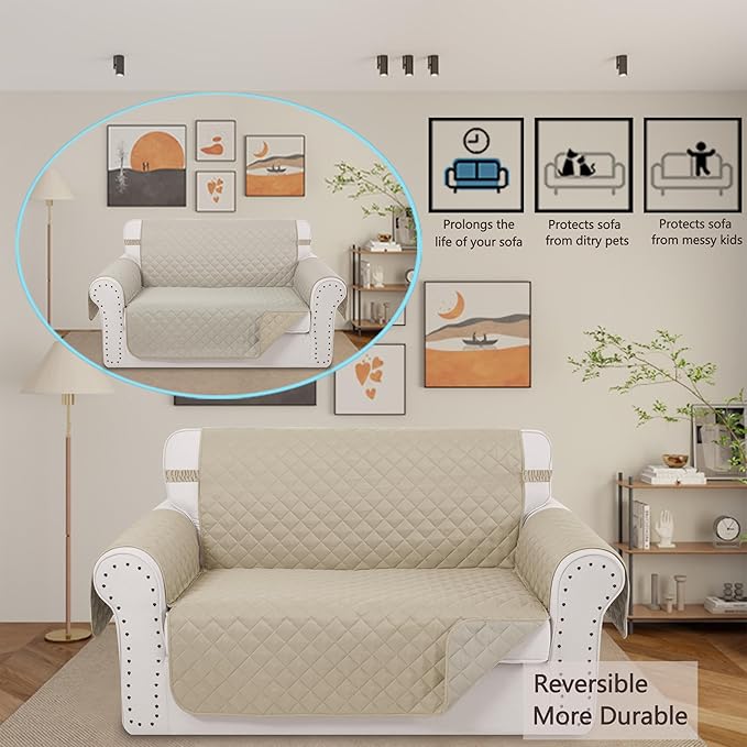 Reversible Loveseat Sofa Covers Couch Cover Furniture Protector - Image 2