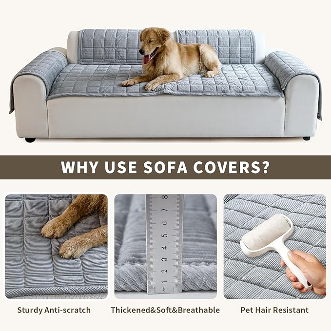 Couch Covers for Dogs Washable, Non Slip Couch Covers for Loveseat Sofa Pet - Image 5