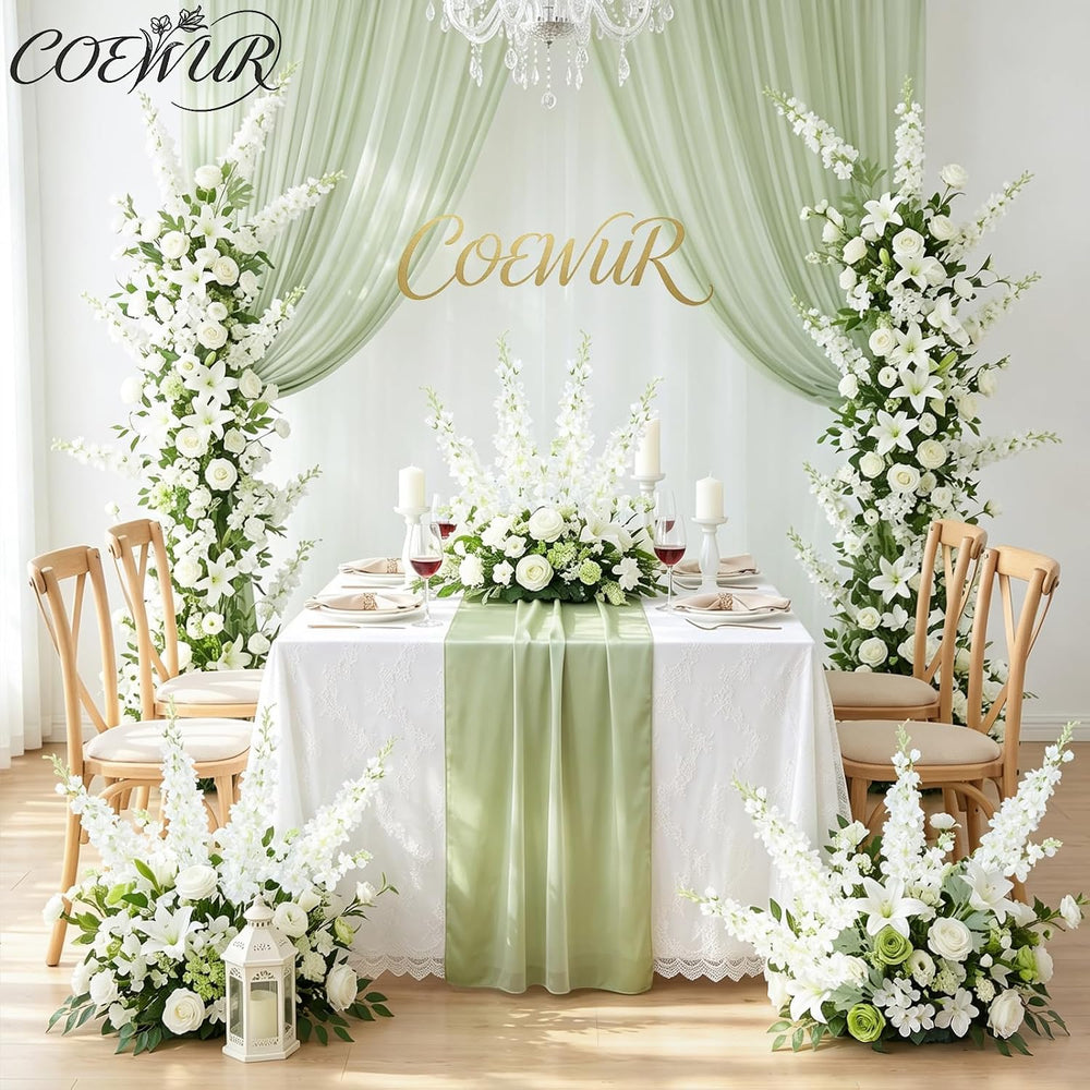 16Pcs White Delphinium Artificial Flowers 33.5" Long Stem Wedding Flower