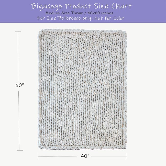 Bigacogo Chunky Knit Throw Blanket - Image 2